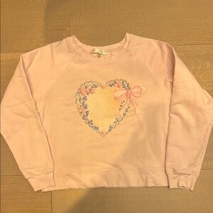 Pink Heart Graphic Sweatshirt